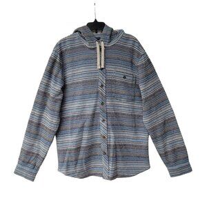 ⭐O'Neil Size S Men's Hoodie Jacket stripped button up Blue Cotton sweatshirt ⭐